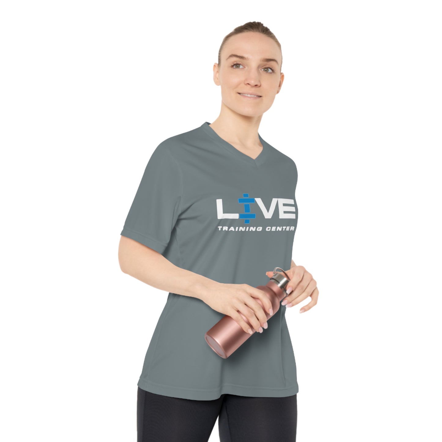 LIVE Women's Performance V-Neck T-Shirt, Workout Tee, Fitness Clothing, Exercise Apparel, Gym Top, Activewear
