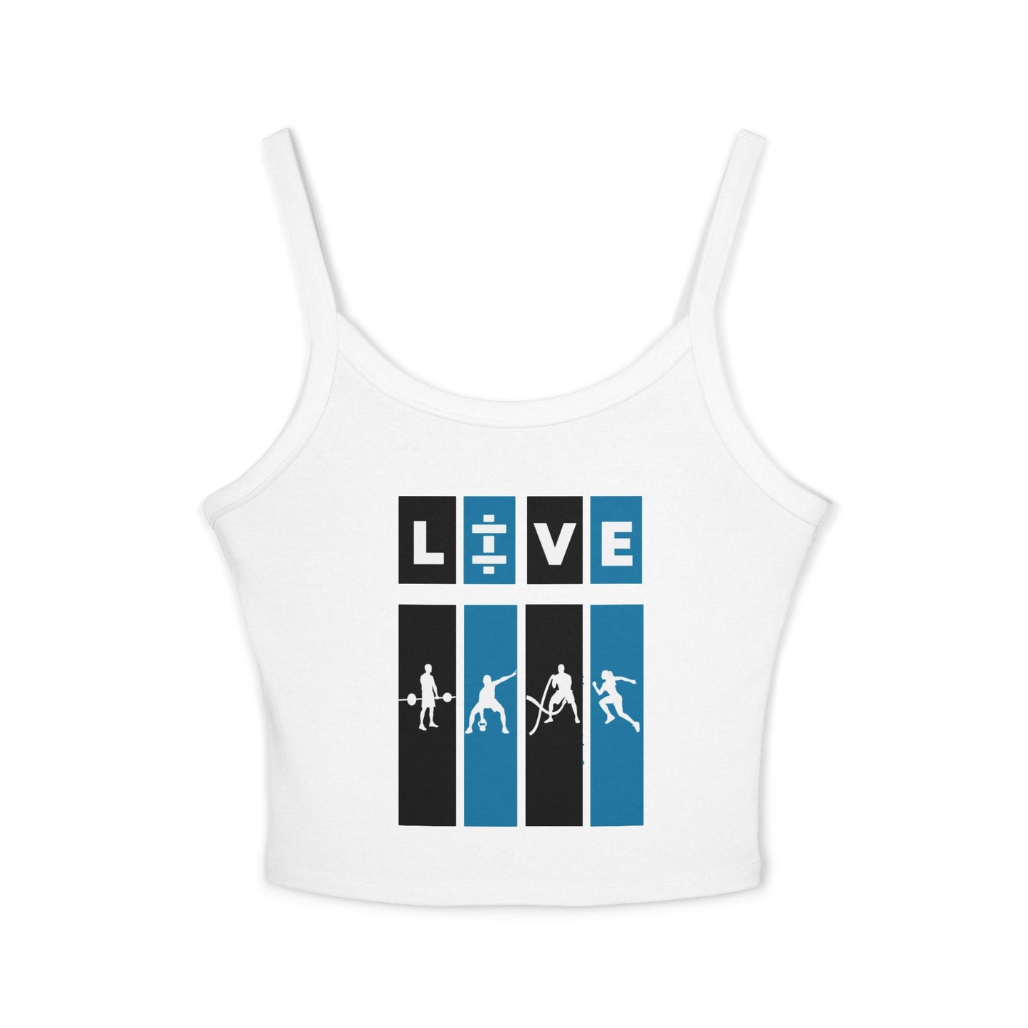 LIVE Sporty Women's Spaghetti Strap Tank Top | Fitness Apparel, Gym Wear, Sports Top, Casual Summer Top, Workout Clothing