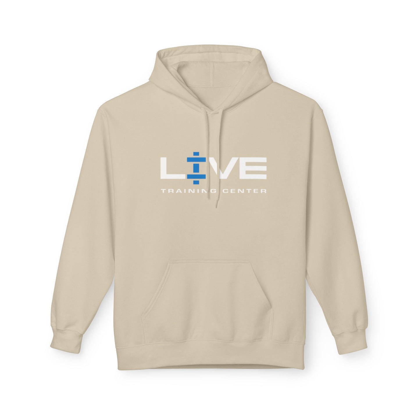 LIVE Training Center Fleece Hoodie, Unisex Activewear, Workout Gift, Gym Hoodie, Fitness Apparel, Sportswear, Casual Comfort
