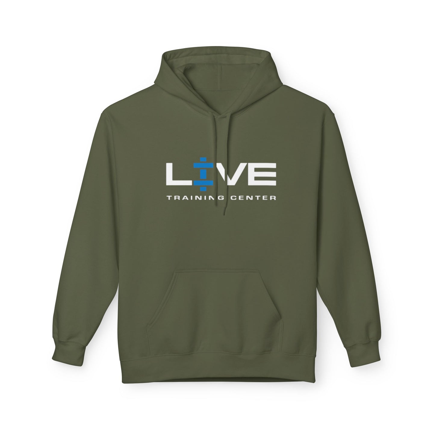 LIVE Training Center Fleece Hoodie, Unisex Activewear, Workout Gift, Gym Hoodie, Fitness Apparel, Sportswear, Casual Comfort