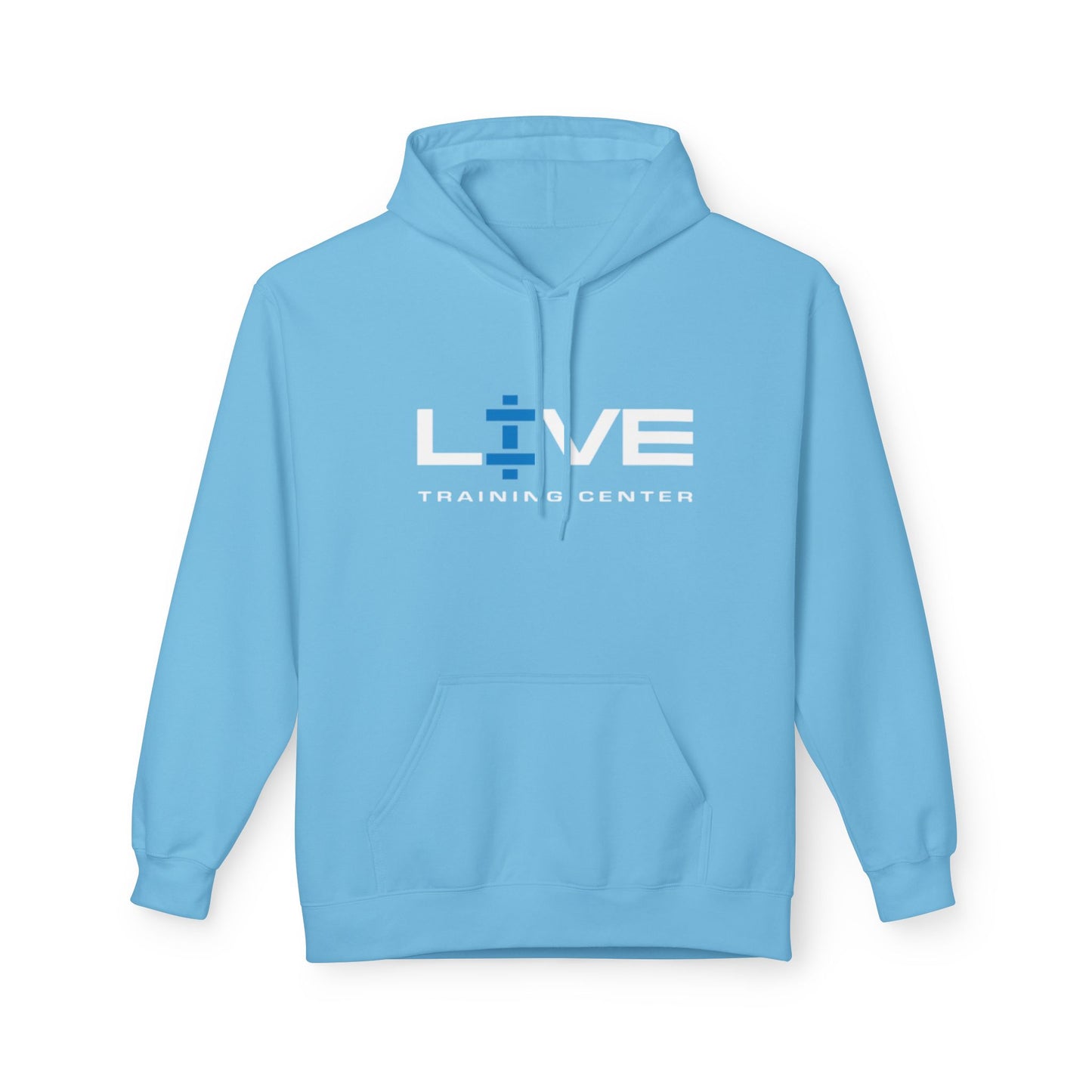 LIVE Training Center Fleece Hoodie, Unisex Activewear, Workout Gift, Gym Hoodie, Fitness Apparel, Sportswear, Casual Comfort