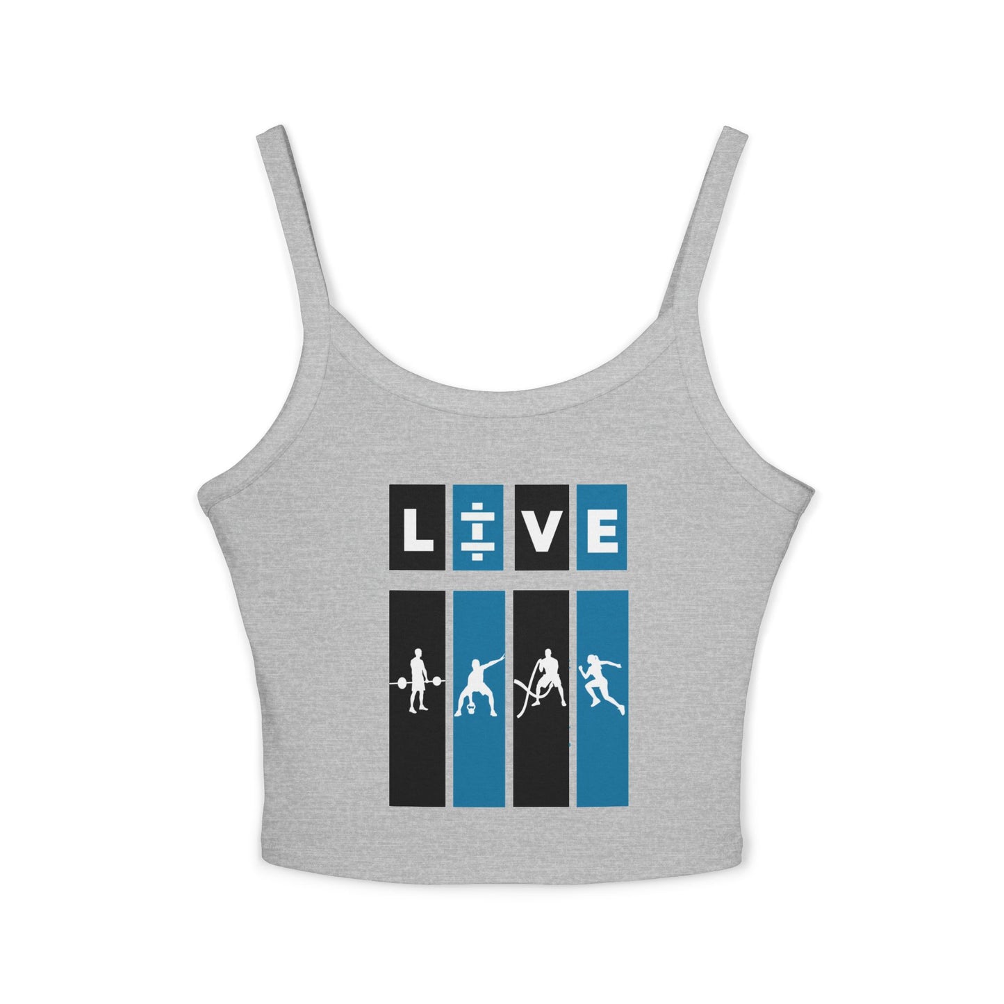 LIVE Sporty Women's Spaghetti Strap Tank Top | Fitness Apparel, Gym Wear, Sports Top, Casual Summer Top, Workout Clothing