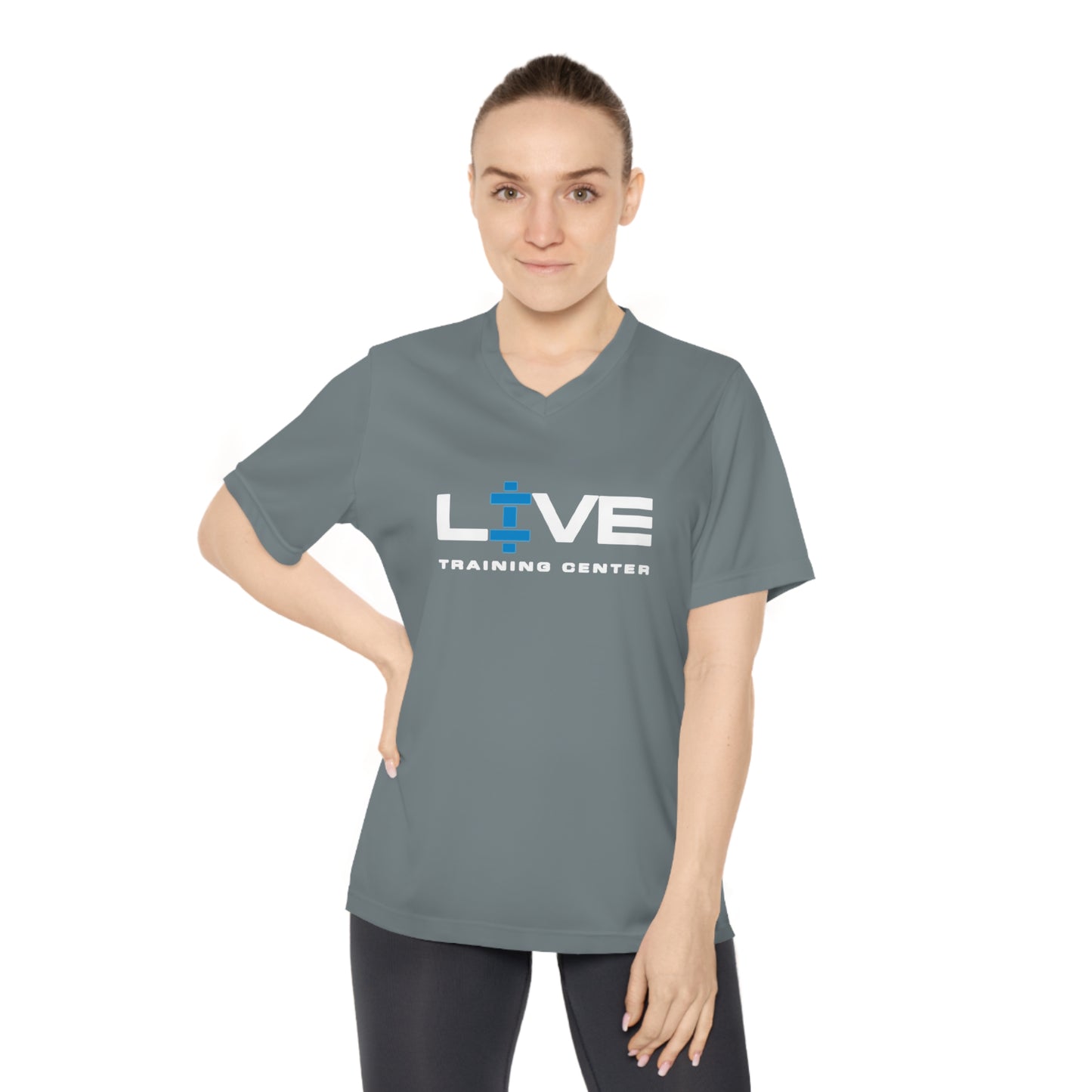 LIVE Women's Performance V-Neck T-Shirt, Workout Tee, Fitness Clothing, Exercise Apparel, Gym Top, Activewear