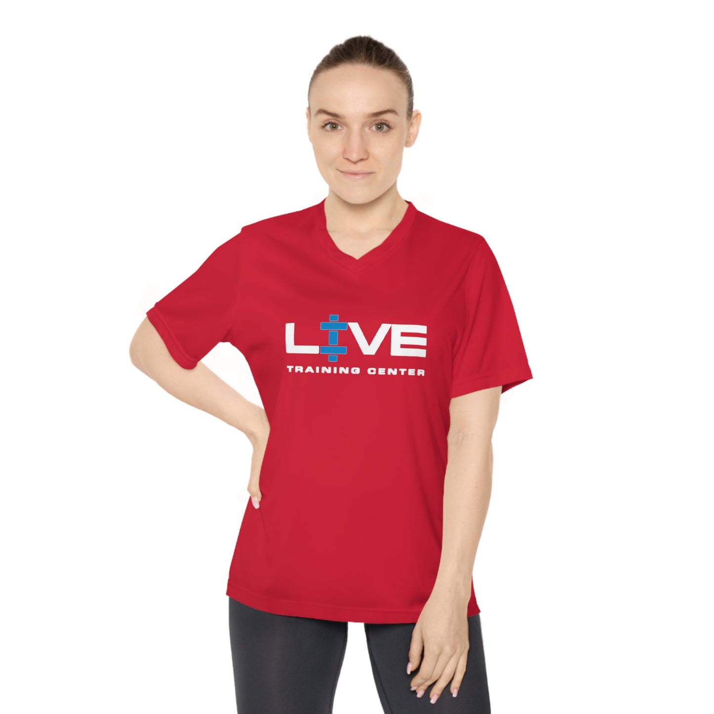 LIVE Women's Performance V-Neck T-Shirt, Workout Tee, Fitness Clothing, Exercise Apparel, Gym Top, Activewear