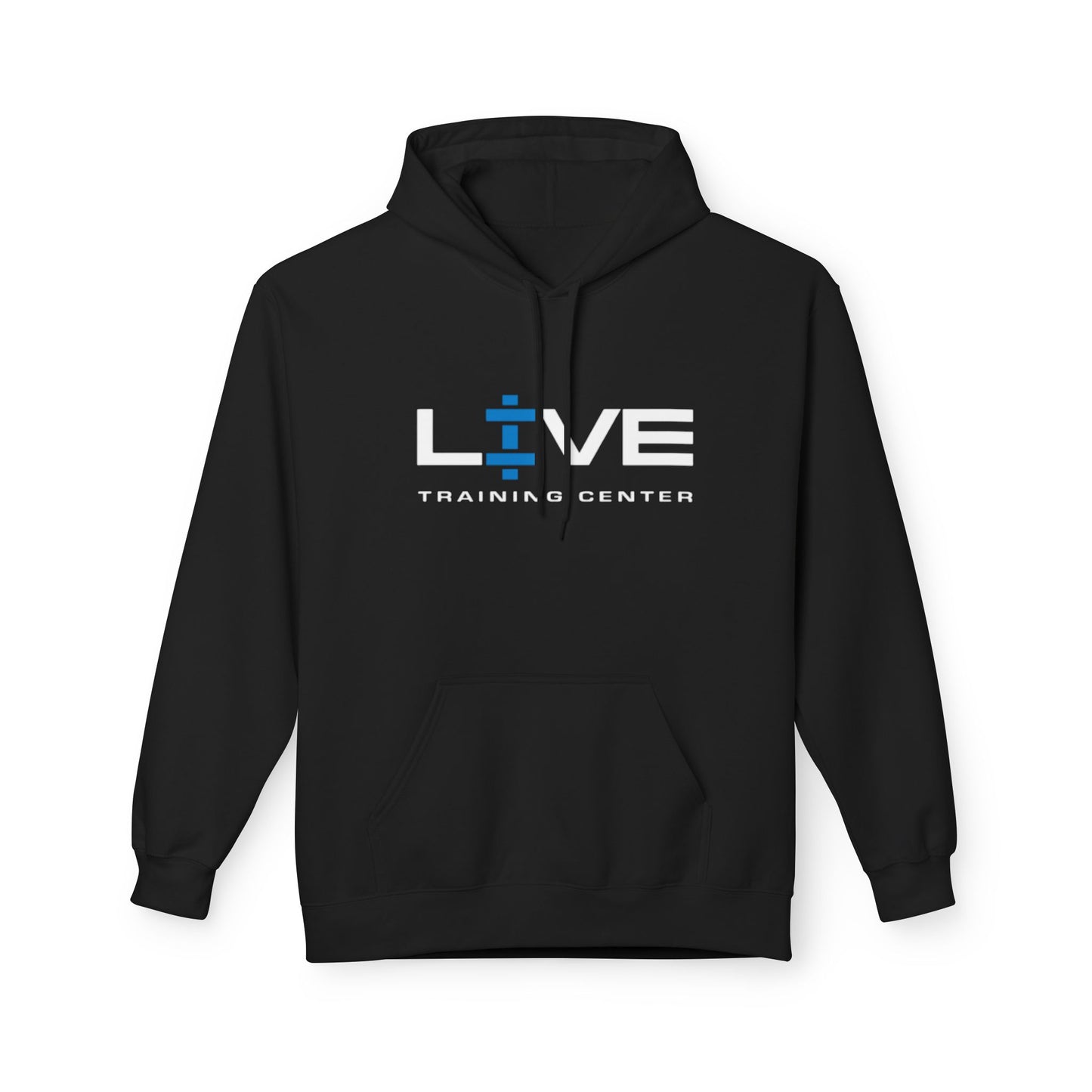 LIVE Training Center Fleece Hoodie, Unisex Activewear, Workout Gift, Gym Hoodie, Fitness Apparel, Sportswear, Casual Comfort