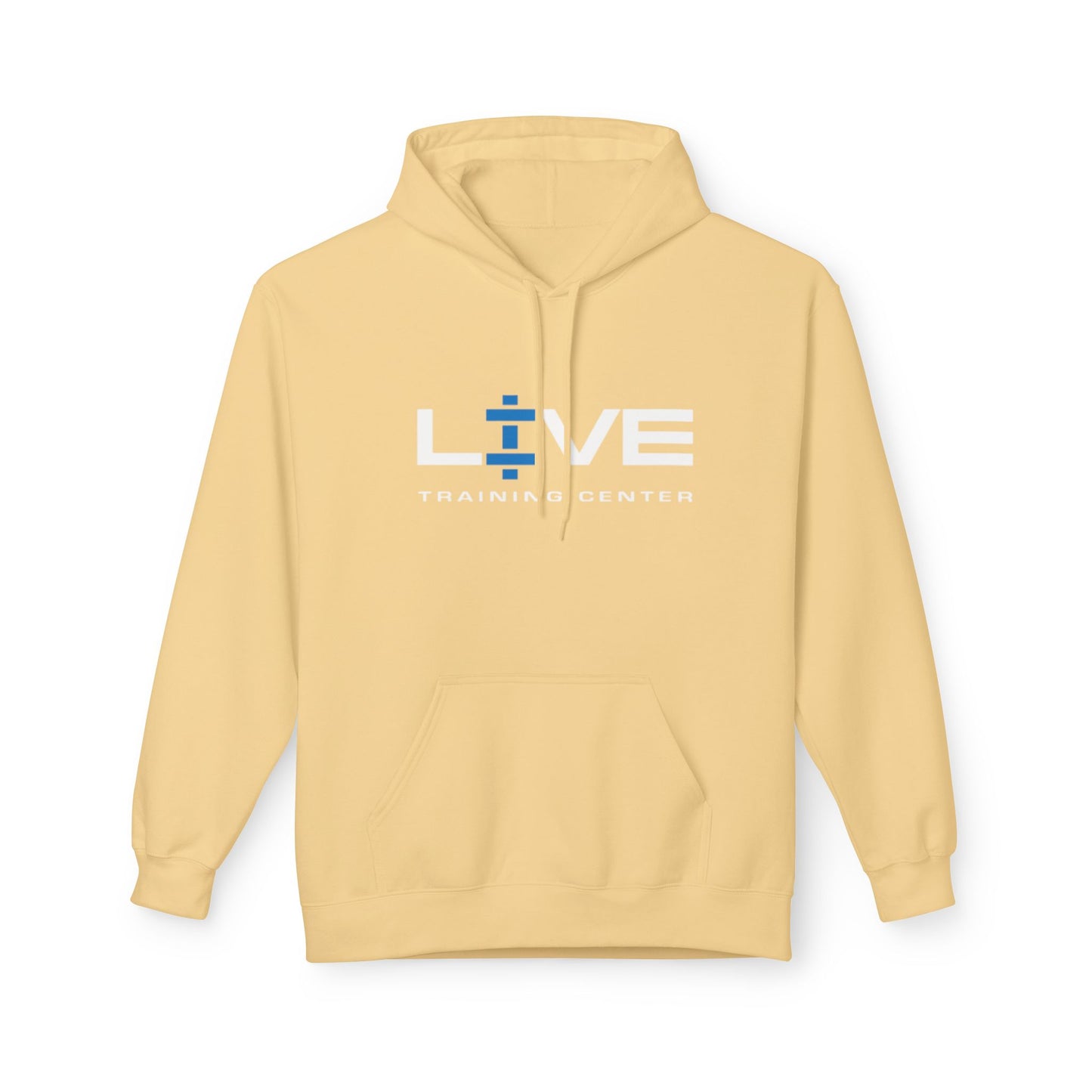 LIVE Training Center Fleece Hoodie, Unisex Activewear, Workout Gift, Gym Hoodie, Fitness Apparel, Sportswear, Casual Comfort