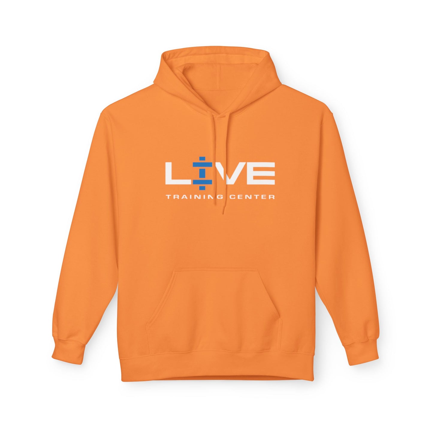 LIVE Training Center Fleece Hoodie, Unisex Activewear, Workout Gift, Gym Hoodie, Fitness Apparel, Sportswear, Casual Comfort