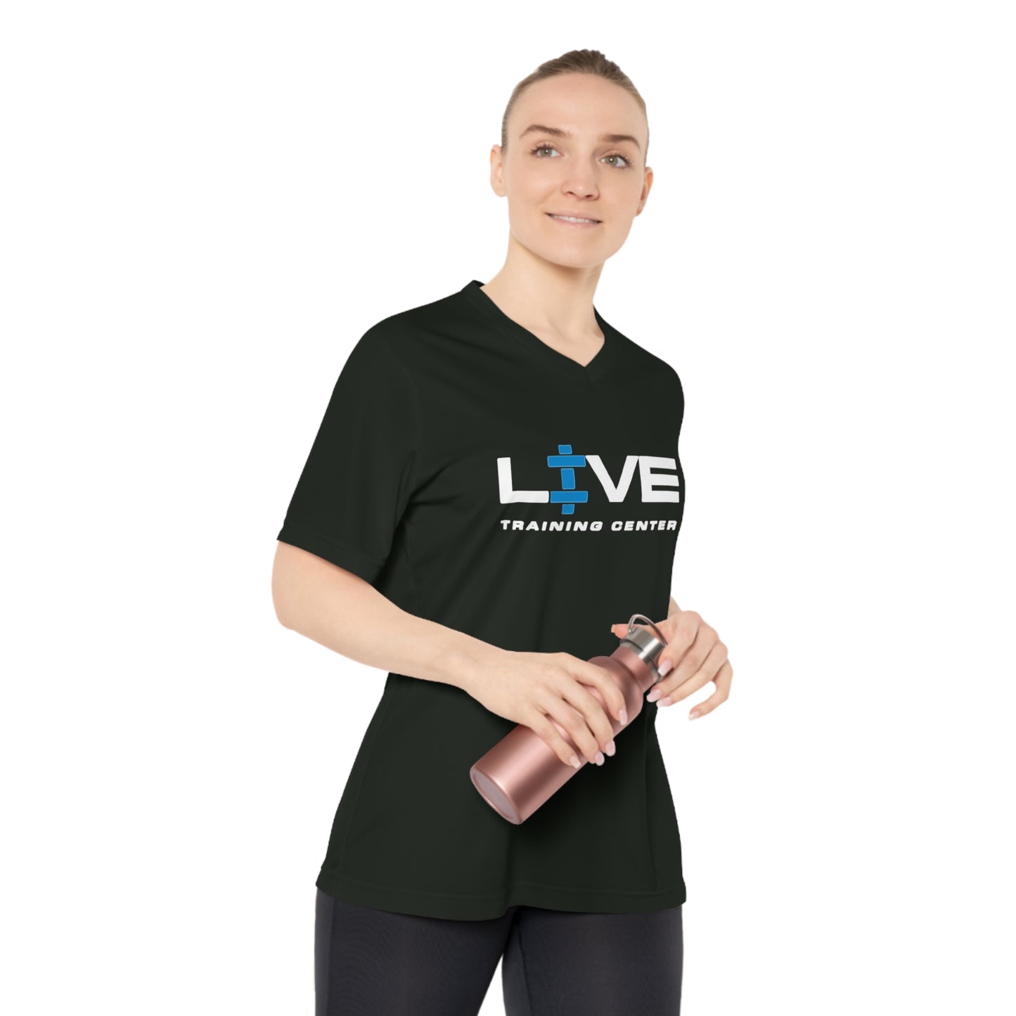 LIVE Women's Performance V-Neck T-Shirt, Workout Tee, Fitness Clothing, Exercise Apparel, Gym Top, Activewear