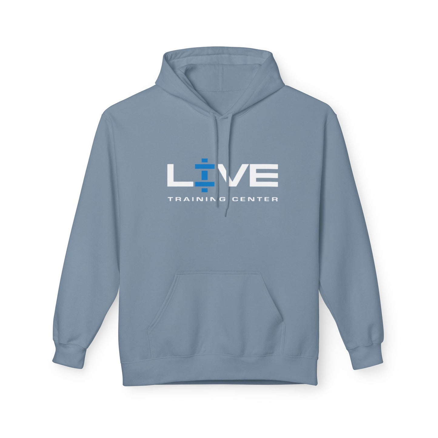 LIVE Training Center Fleece Hoodie, Unisex Activewear, Workout Gift, Gym Hoodie, Fitness Apparel, Sportswear, Casual Comfort