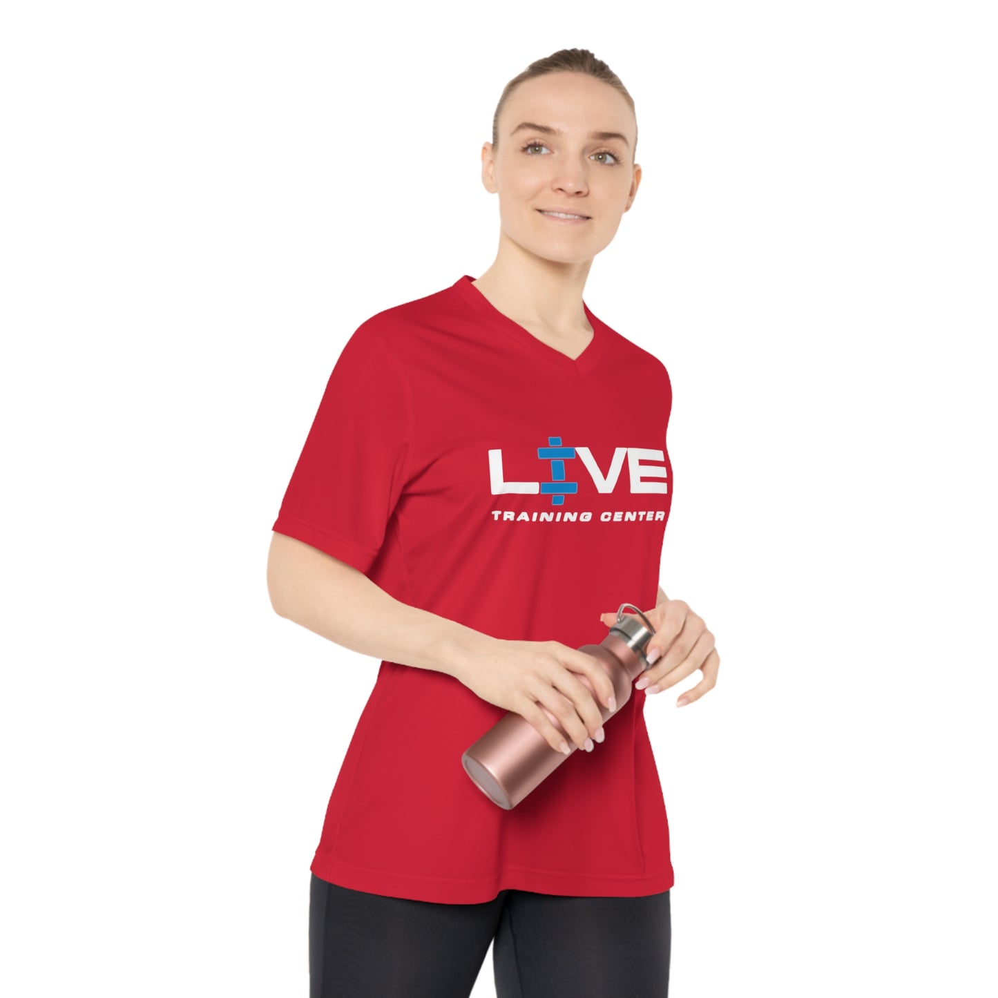 LIVE Women's Performance V-Neck T-Shirt, Workout Tee, Fitness Clothing, Exercise Apparel, Gym Top, Activewear