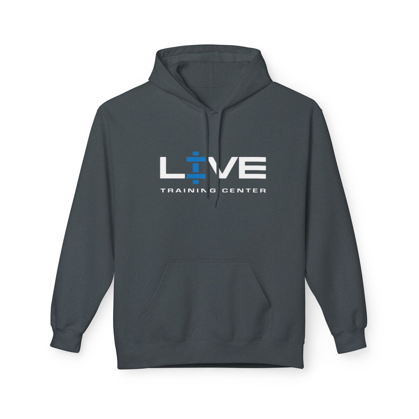 LIVE Training Center Fleece Hoodie, Unisex Activewear, Workout Gift, Gym Hoodie, Fitness Apparel, Sportswear, Casual Comfort