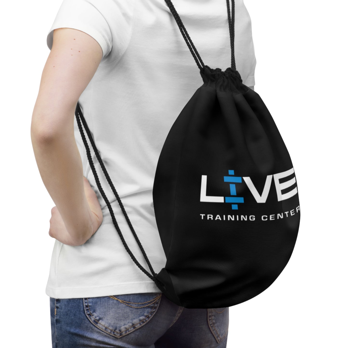 LIVE Gym Drawstring Bag | Live Training Center Sports Tote, Fitness Backpack, Workout Gear, Personalized Gym Bag, Active Lifestyle Accessories