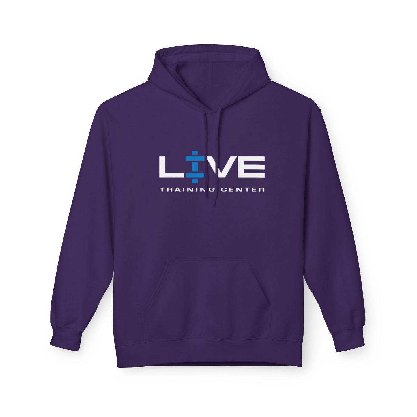LIVE Training Center Fleece Hoodie, Unisex Activewear, Workout Gift, Gym Hoodie, Fitness Apparel, Sportswear, Casual Comfort